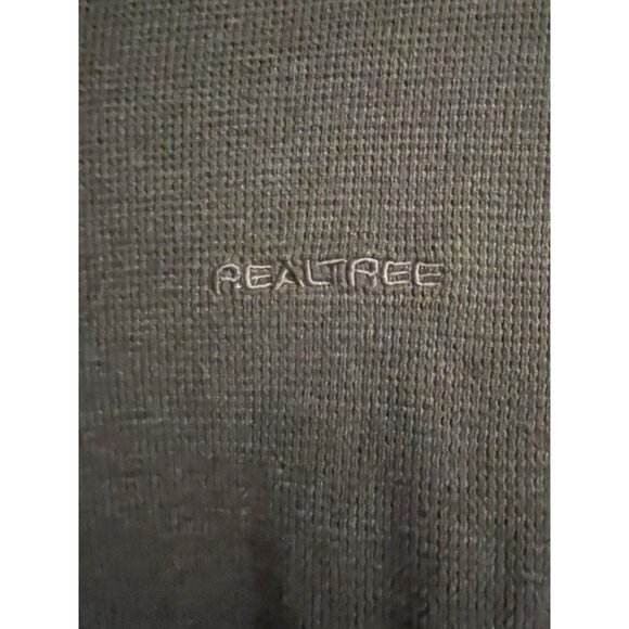 REAL TREE Mens Large 42/44 Olive Green Waffle Knit Long Sleeve Shirt - Picture 3 of 8